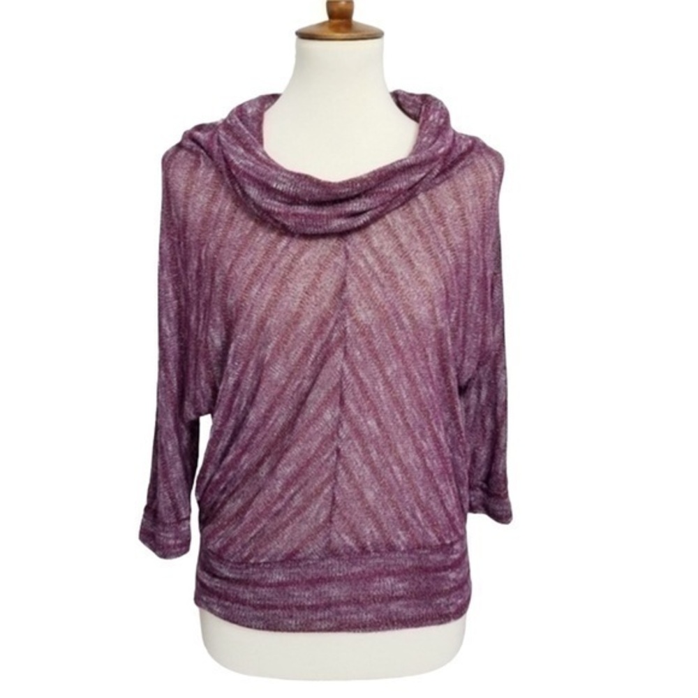 FRANCESCA’S Purple and gold cowl neck sweater